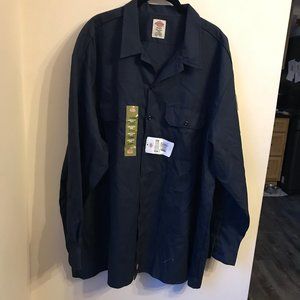 DICKIES 3X Mens Navy Work Shirt